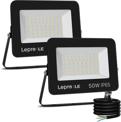 Lepro LED Strahler 50W, Außen, Superhell 4250LM Scheiwerfer, IP65 Wasserfest Fluter 5000K Kaltweiß Aussenstrahler, für Hinterhof, Auffahrt, Türen, Garage, Flur, Garten