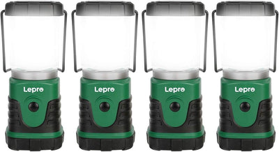 Lepro LED Campinglampe, Mini Camping Laterne, 350LM, 4 Lichtmodi, 3 AA Batterie batteriebetriebene Suchscheinwerfer Camping Lampen mit Bügel & Haken, Batterie nicht enthalten, 4 Pack