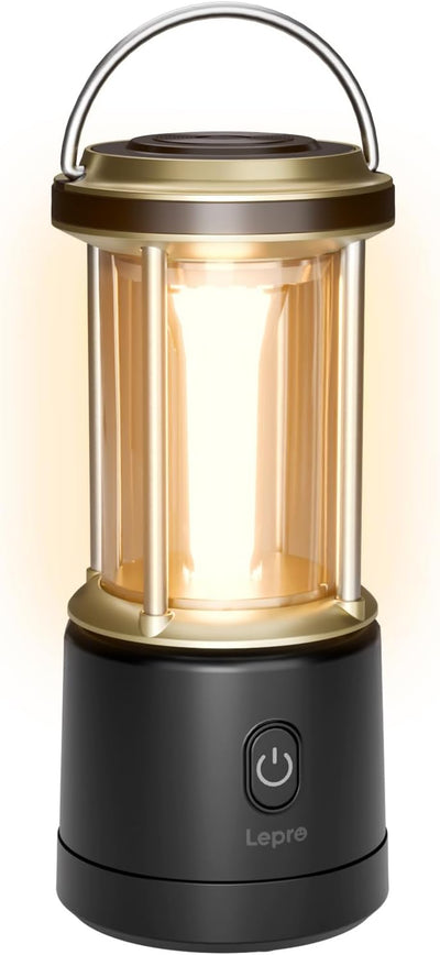 Lepro LED-Campinglampe, 1100 Lumen, 5 Leuchtmodi, helligkeitsverstellbarer Suchscheinwerfer, IPX4 wasserdichte batteriebetriebene Notfallleuchte, geeignet f¨¹r Stromausf?lle, Wanderungen£¬Black