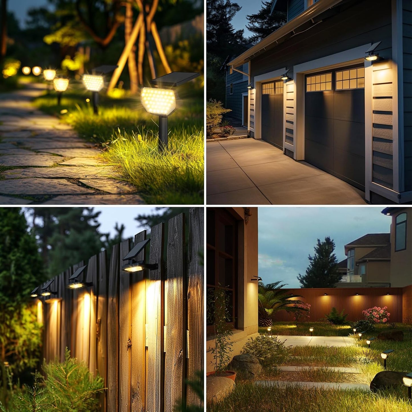 Lepro Solarlampen für Außen Garten, IP65 Solar Gartenleuchten mit Drehbaren Solar Panel, 2-in-1 Solarleuchten mit 2 Beleuchtungsmodi, 43LED Solar Strahler Wegeleuchten Aussen, 2 Stück, Warmweiß
