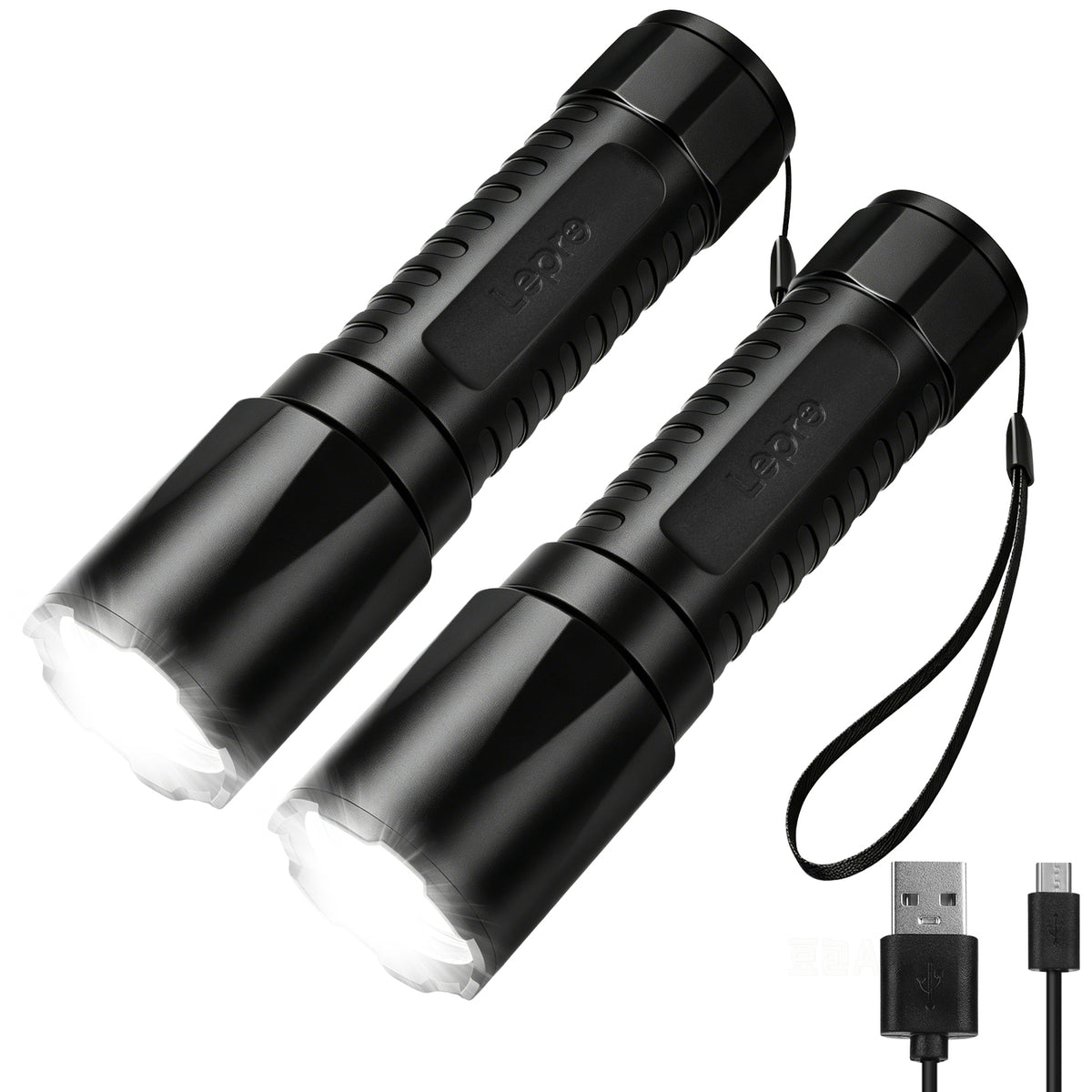 Lepro Taschenlampe LED Aufladbar, 5 Modi mit Speicherfunktion Mini Taschenlampe, Lange Akkulaufzeit, Taschenlampe Kinder IPX4 Wasserdicht für Camping, Outdoor-Aktivitäten und Notfälle [Energieklasse A++]