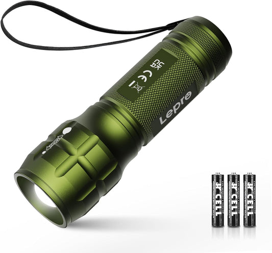 Lighting EVER LED Taschenlampe Klein, Extrem Hell & Zoombar Mini Taschenlampen Batteriebetrieben f¨¹r Kinder, Wasserdichte Handlampe f¨¹r Camping, Outdoor, Notf?lle (Gr¨¹n)