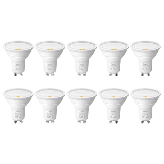 Lepro Energieklasse A GU10 LED Warmweiss Lampe, 3.3W 2700K Warmwei? 590 lm, Nicht Dimmbar, 100¡ã Abstrahlwinkel, Energiesparendes GU 10 LED Leuchtmittel f¨¹r Flur, Wohnzimmer, Schlafzimmer, 10 St¨¹ck