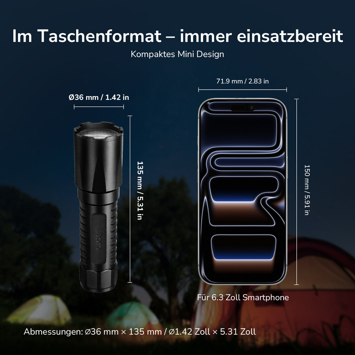 Lepro Taschenlampe LED Aufladbar, 5 Modi mit Speicherfunktion Mini Taschenlampe, Lange Akkulaufzeit, Taschenlampe Kinder IPX4 Wasserdicht für Camping, Outdoor-Aktivitäten und Notfälle [Energieklasse A++]