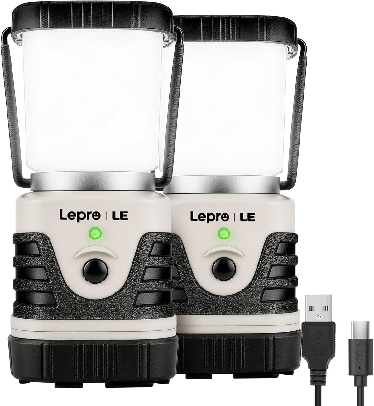 LE Campinglampe wiederaufladbare, 4 Helligkeiten Dimmbar Weiß,| Superhell Tragbar Suchscheinwerfer mit Bügel und Haken, Notfallleuchte für Stromausfällen, Wandern, Notfall, Ausfälle usw [Energieklasse A]