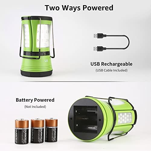 LE LED Campinglampe mit 2 abnehmbaren Taschenlampen, Batteriebetrieben & Akku Notfallleuchte, 600 Lumen Zeltlampe, Outdoor Suchscheinwerfer für Notfälle, Wandern, Angeln, Stromausfälle usw.