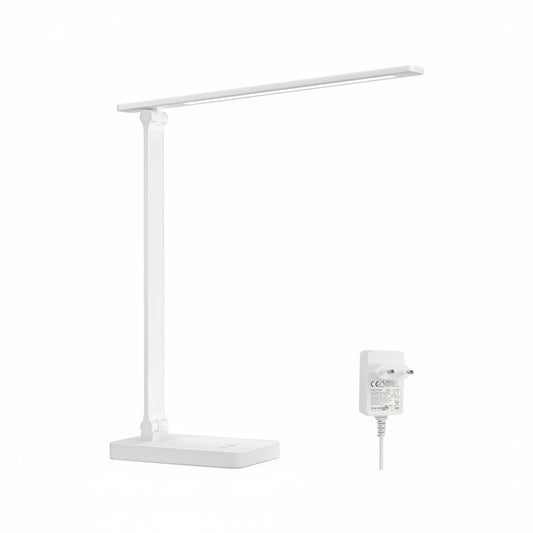 Lepro Schreibtischlampe, LED Tischlampe Dimmbar, Nachttischlampe 800LM 3 Farben und 5 Helligkeitsstufen, Tageslichtlampe Augenschutz, Tischleuchte, Schreibtisch Lampe für Kinder, Büro, Weiß