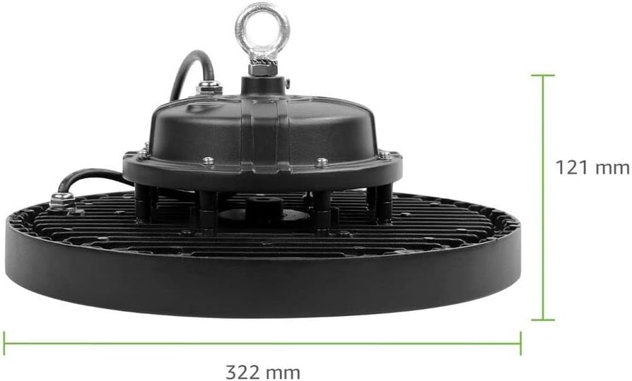 150W UFO LED Hallenstrahler, 140lm/W, IP65 & IK08, 4000K Neutralweiß, Entspricht 400W Halogen, Für Lager, Einzelhandel, Stadien, 5 Jahre Garantie