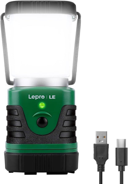 LE LED Campinglampe Tragbar, Superhell wiederaufladbare Suchscheinwerfer mit Bügel und Haken, 4 Helligkeiten Dimmbar, Notfallleuchte für Stromausfällen, Wandern, Notfall, Ausfälle usw, 1 Stück
