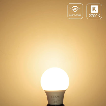Lepro E27 LED Warmweiss Gl¨¹hbirne, 7.5 Watt ersetzt 60W Halogenlampe, 750 Lumen Birne, A60 LED Lampe, 2700 Kelvin Warmwei?, 200¡ã Abstrahlwinkel Energiesparlampe, 6 St¨¹ck