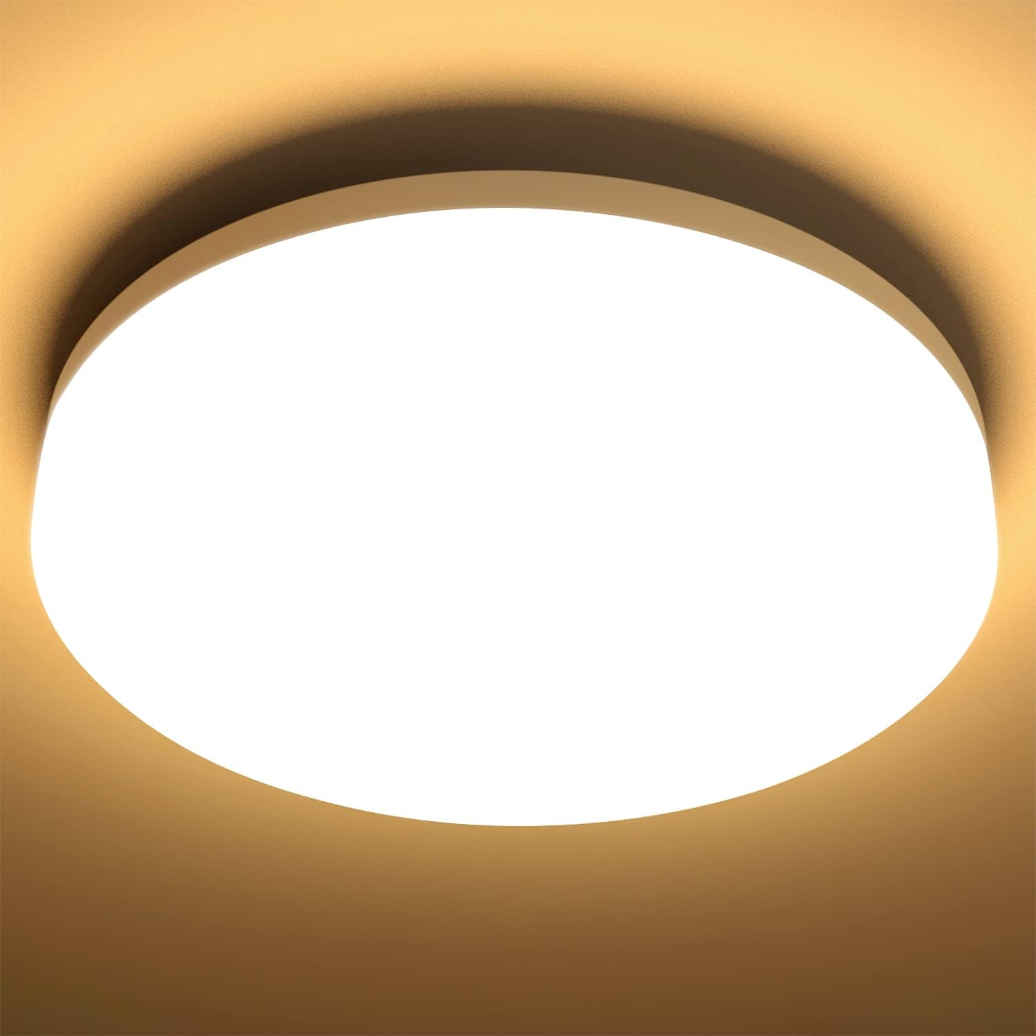 LE Deckenlampe 15W, LED Deckenleuchte IP54 Wasserfest, 3000K 1500LM Badezimmer Lampe, Rund Badlampe Decke, ideal für Bad Schlafzimmer Flur Küche Wohnzimmer Balkon, Warmweiß, Ø22cm
