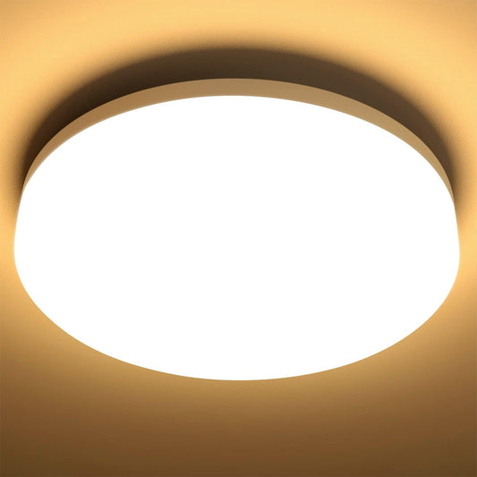 LE Deckenlampe 15W, LED Deckenleuchte IP54 Wasserfest, 3000K 1500LM Badezimmer Lampe, Rund Badlampe Decke, ideal für Bad Schlafzimmer Flur Küche Wohnzimmer Balkon, Warmweiß, Ø22cm
