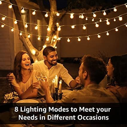 LE 50er LED Kugel Lichterkette 5M Warmweiss Dimmbar, Batteriebetrieben mit Fernbedienung, 8 Lichtmodi, Zeitschaltuhr und Merkfunktion, ideale für Innen, Hochzeit, Party Deko usw.mmer, Party Deko usw.