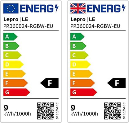 Lepro 9W E27 LED Lampe, Bluetooth APP-Steuerung Dimmbar RGBCW Birne, RGB & Warmwei?, 16 Farben, entspricht 60 W, 2700K bis Kaltwei? Kelvin LED Leuchtmittel [Energieklasse F]