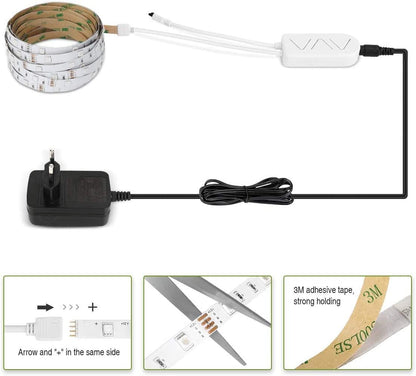 Lepro Smart LED Strip, 5M LED Streifen, RGB 150 LEDs, IP20 Smart LED Leiste inkl. Fernbedienung, WiFi LED Band Lichterkette für Haus,Küche,Party,Lichtband Kompatibel mit Alexa, Google Home nur 2.4GHz