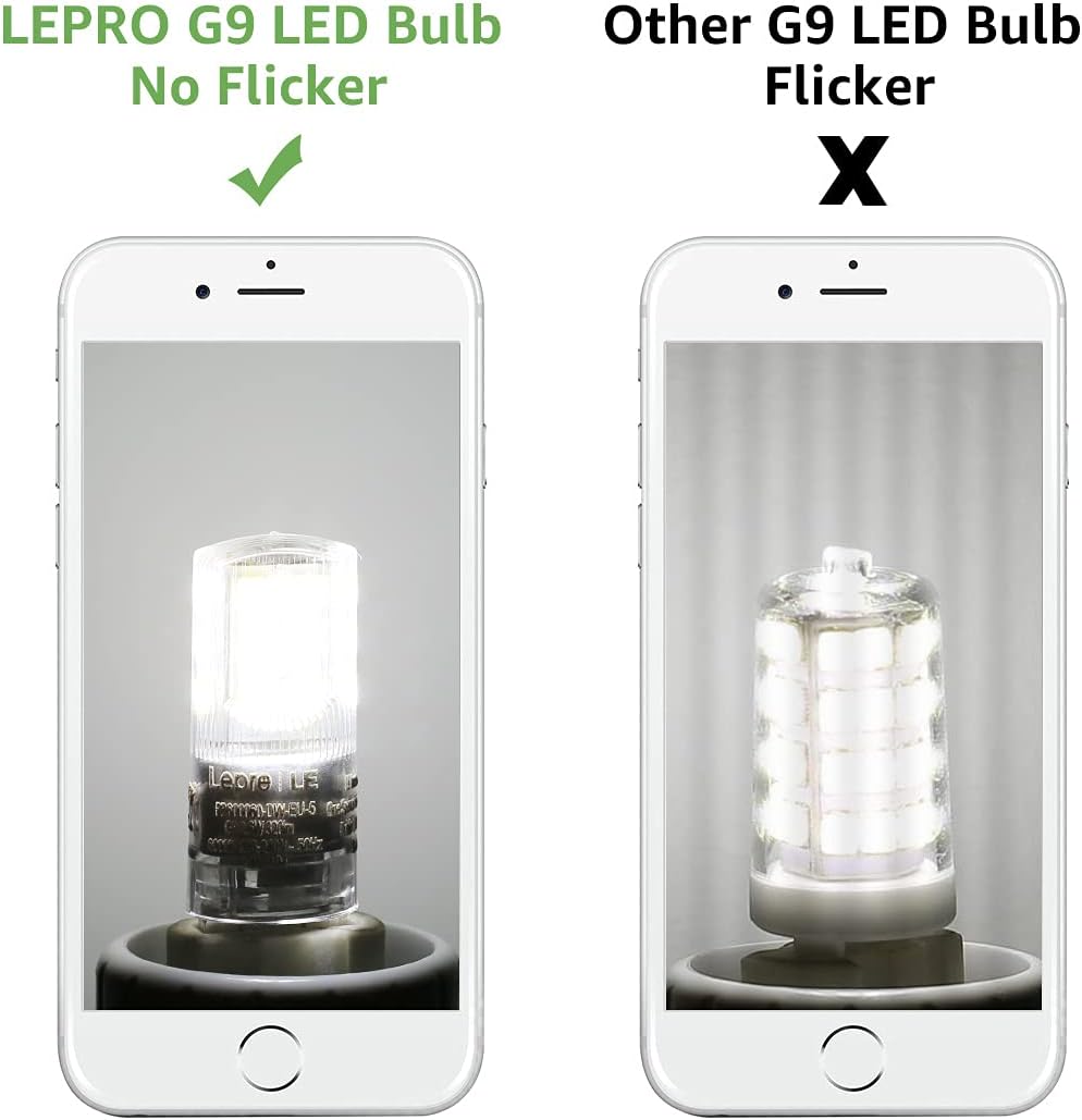 Lepro 2.6W G9 LED Lampe 320 Lumen, Kein Flackern, 6000k kaltweiß G9 LED Leuchtmittel Ersatz 30W G9 Halogenlampe, 300° Abstrahlwinkel, nicht dimmbar 5er Pack