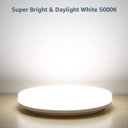 Lepro 24W LED Deckenlampe, LED Deckenleuchte IP54 Wasserfest, 5000K 2400LM Badezimmer Lampe, Rund Badlampe Decke, ideal für Bad Schlafzimmer Flur Küche Wohnzimmer , Kaltweiß, Ø28cm [Energieklasse F]