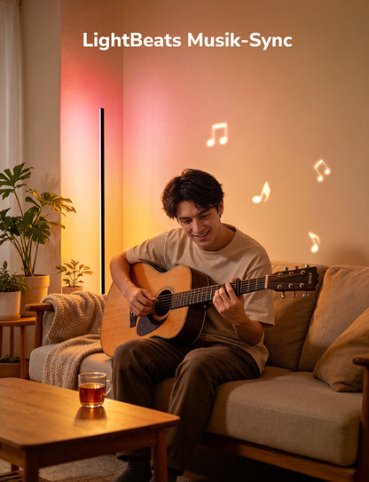 Lepro AI Smart Stehlampe Wohnzimmer OE1, Stehlampe Dimmbar, Sprachsteuerung/Musik Sync/DIY, Personalisierter KI-Lichtdesigner, Kompatibel mit Alexa/Google, 16 Millionen Farben