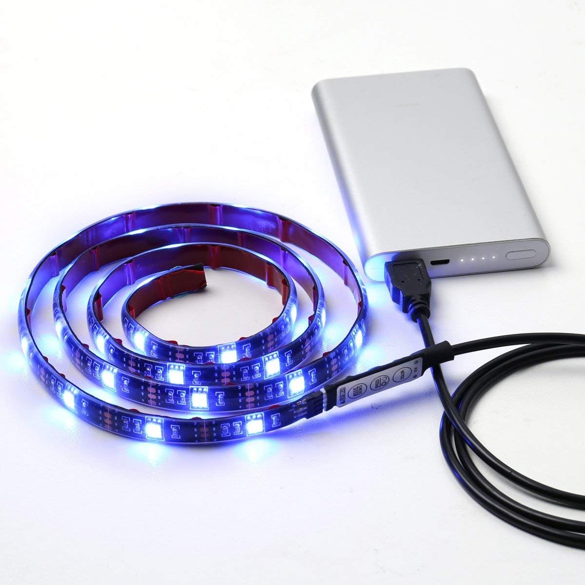 LE RGB Streifen Selbstklebend, TV Hintergrundbeleuchtung USB LED Strip mit 60 Stück 5050 LEDs, IP65 Wasserdicht, 2m LED Band für 40-60 Zoll TV für Raumausstattung Dekoration LED Fernseher Beleuchtung