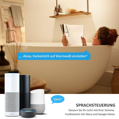 Lepro 15W RGB LED Deckenleuchte Dimmbar, 1250LM 2700K-Kaltweiß IP54 Alexa Deckenlampe Smart Wifi, Kompatibel mit Alexa, App, Google Home für Kinderzimmer, Schlafzimmer, Wohnzimmer φ22[Energieklasse G]