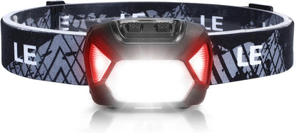Lepro Stirnlampe, 1300 Lux LED XPG Kopflampe mit 6 Lichtmodi Scheinwerfer und Rotlicht, IPX4 spritzwassergeschütztes Gehäuse, Batteriebetrieben Stirnlampen C500, Ideal für Camping Joggen