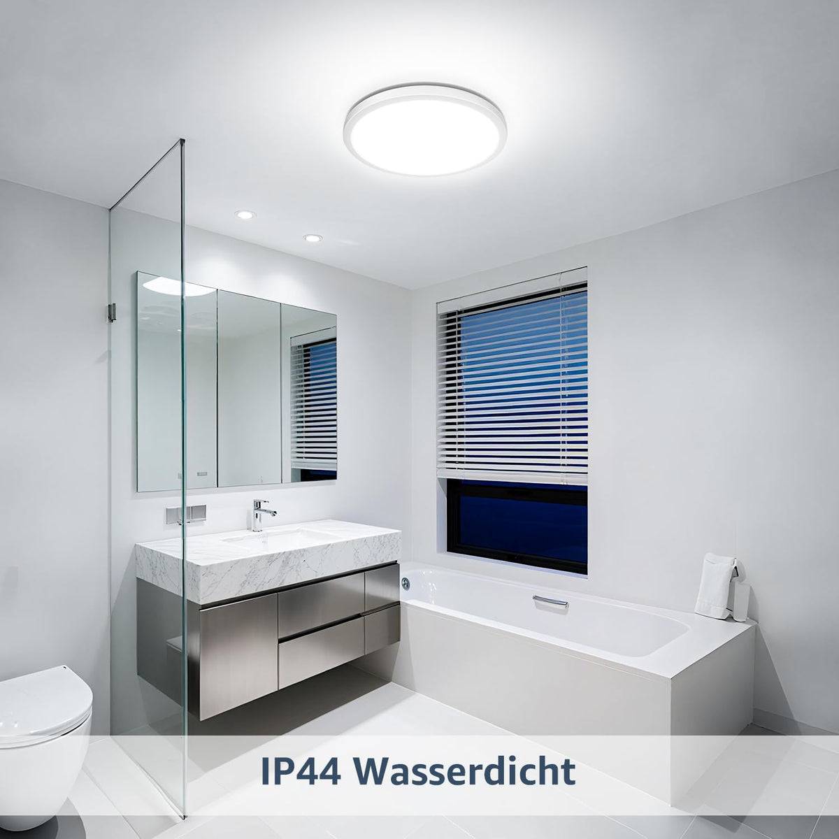 Lepro Deckenlampe 18W, IP44 Wasserfest Deckenleuchte，5000K 1800LM Badezimmer Lampe, Kaltweiß Deckenleuchte Badezimmer, ideal Badezimmerlampe Decke für Bad Schlafzimmer Flur Wohnzimmer, Ø22cm, 2 Stücke