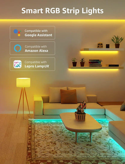 Lepro Smart LED Strip 10M,2x5M,RGB Dimmbar 300 LEDs, LED Streifen Wifi,Wlan LED Band IP65 Wasserdicht,Selbstklebend Superhell Lichtband Lichterkette Stripes Außen, Kompatibel mit Alexa,Google Home