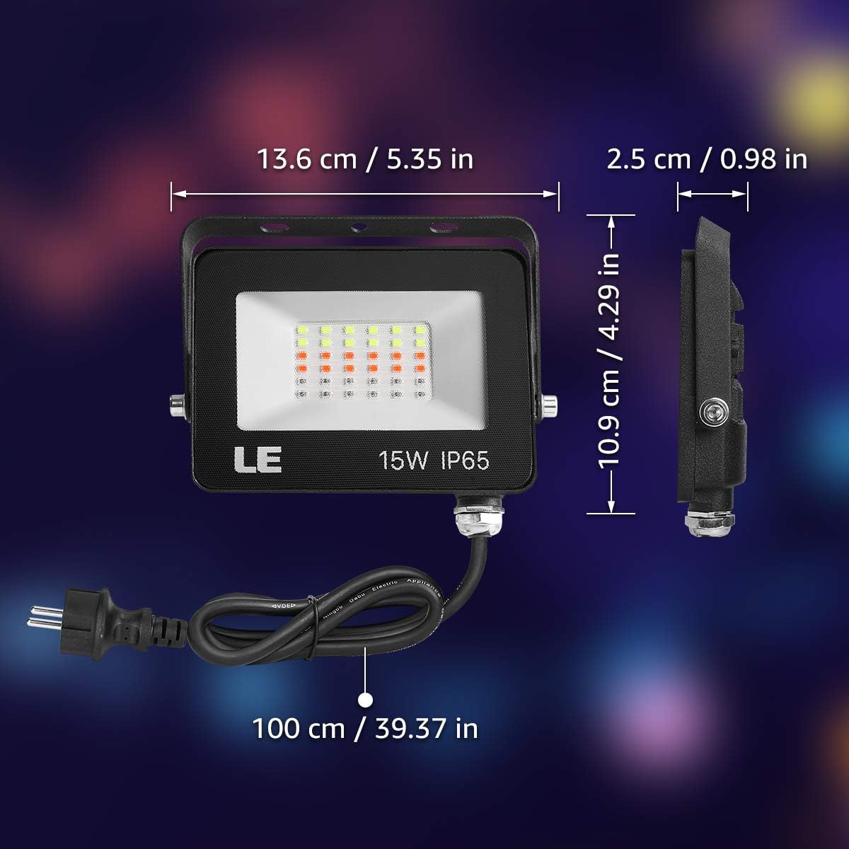 Lepro LED Strahler RGB mit RF-Fernbedienung, 2er Wasserdicht LED Fluter mit Memory-Funktion, Dimmbar Farbwechsel Außenstrahler, IP65 Farbig Außenlampe, Bunt Flutlicht für Garten, Party Deko