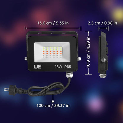 Lepro LED Strahler RGB mit RF-Fernbedienung, 2er Wasserdicht LED Fluter mit Memory-Funktion, Dimmbar Farbwechsel Außenstrahler, IP65 Farbig Außenlampe, Bunt Flutlicht für Garten, Party Deko