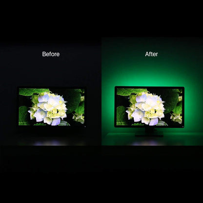 LE RGB Streifen Selbstklebend, TV Hintergrundbeleuchtung USB LED Strip mit 60 Stück 5050 LEDs, IP65 Wasserdicht, 2m LED Band für 40-60 Zoll TV für Raumausstattung Dekoration LED Fernseher Beleuchtung