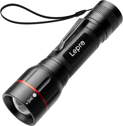 Lepro LED Taschenlampe, LE2050 Extrem Hell Mini Taschenlampen mit Clip, Zoombare Camping batteriebetrieben Flashlight mit 5 Modi, Wasserdicht Torch Light für Outdoor, Wandern, Geschenk, Notfall