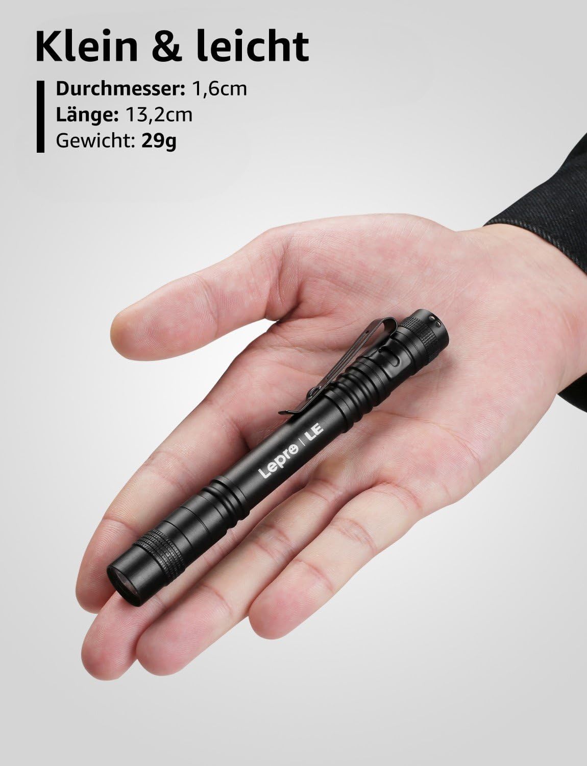 Lepro Taschenlampe, Mini LED IPX4 Wasserdicht Stiftlampe, 3 Modi Handheld Taschenlampe Klein, Stift Lampe perfekt f¨¹r Inspektion, Arbeit, Reparatur (2 St¨¹ck)