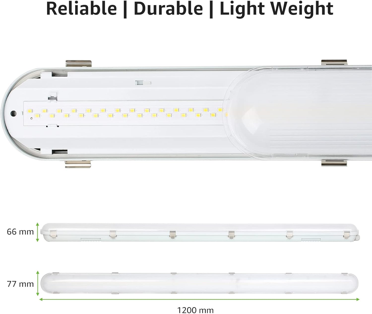 4x 120 cm LED Feuchtraumleuchten, 36W, 5400lm, 4000K Neutralweiß, IP65, Wasserfest für Keller, Werkstatt, Garage, Innen- & Außenbereich