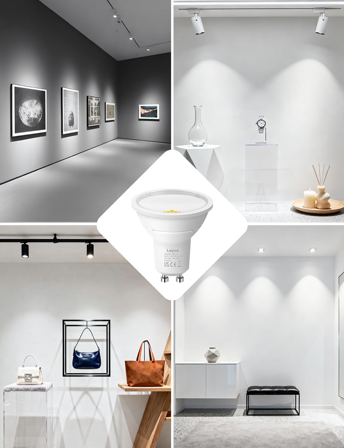 Lepro Energieklasse A GU10 LED Kaltwei? 3.3W Lampe, 590 lm, 6500K Tageslichtwei?, Nicht Dimmbar, Energiesparendes GU 10 LED Spot, 100¡ã Abstrahlwinkel f¨¹r B¨¹ro, Keller, Garage, Flur, 5 St¨¹ck