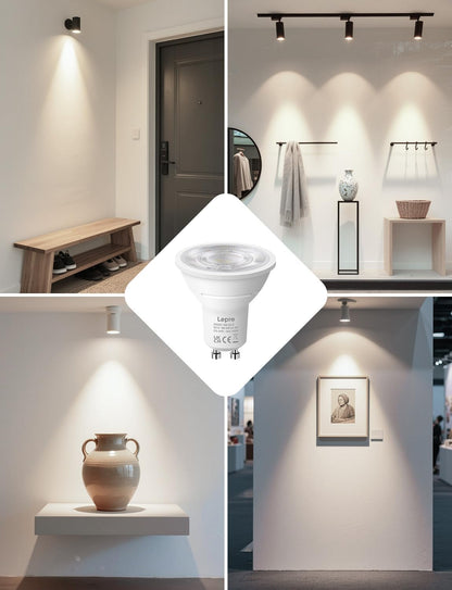 Lepro GU10 LED Neutralweiß 6W Lampe, 4000K Neutralweiß, 630 Lumen, 38° Abstrahlwinkel, Nicht dimmbar Reflektorlampe, Energiesparendes GU10 LED Leuchtmittel für Büro, Küche, Flur, 4 Stück