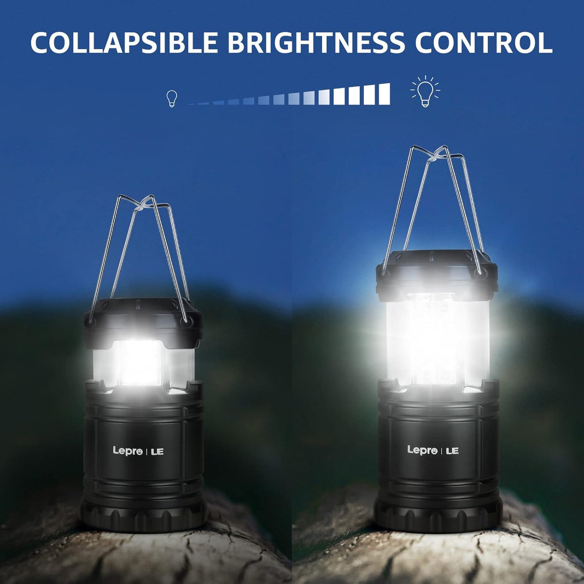 Lepro Camping Laterne, 2er Set 30 LEDs Batteriebetrieben Campinglampe, Faltbare Camping H?ngelampe, geeignet f¨¹r Angeln, Abenteuer, Wandern, Notfall, Ausf?lle usw, 2er Pack