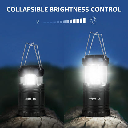 Lepro Camping Laterne, 2er Set 30 LEDs Batteriebetrieben Campinglampe, Faltbare Camping H?ngelampe, geeignet f¨¹r Angeln, Abenteuer, Wandern, Notfall, Ausf?lle usw, 2er Pack