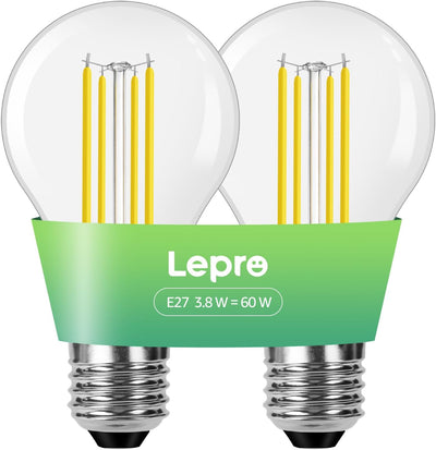 Lepro E27 LED A60 Lampe 3.8W (806 lm) – A (Neue EU-Norm), Nicht dimmbar