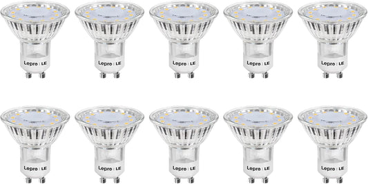 Lepro GU10 LED Lampe, 3W 250 Lumen LED Leuchtmittel, 2700 Kelvin Warmweiß ersetzt 35W Halogenlampen, 100 Grad Abstrahlwinkel, 10er Pack