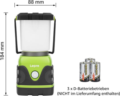 Lepro LED Campinglampe Batteriebetrieben, Ultra Hell 1500 Lumen, 4 Modi & Dimmbar Camping licht, Notfallleuchte für Stromausfällen, Wandern, Notfall, Ausfälle und so weiter