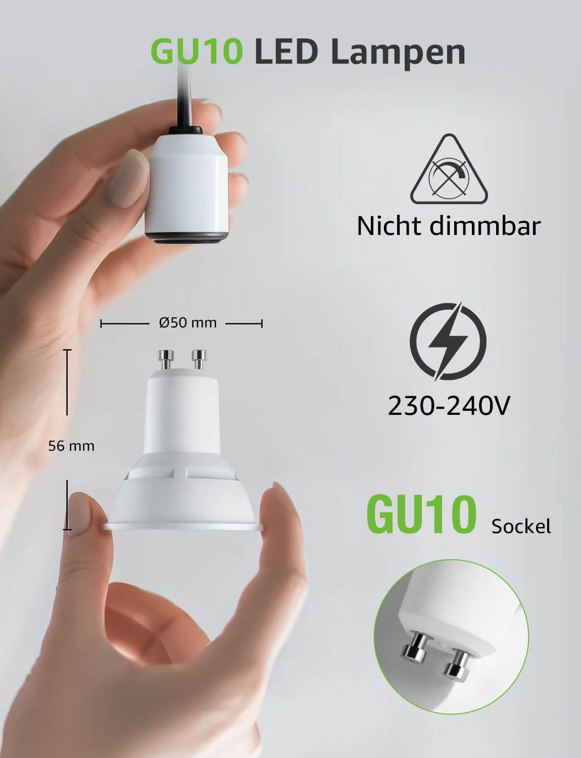 Lepro GU10 LED Warmweiss 8W Lampe, 800 lm, 2700K Warmwei?, 100¡ã Abstrahlwinkel, Nicht dimmbar, Energiesparendes GU10 LED Leuchtmittel f¨¹r Flur, Eingangsbereich, Wohnzimmer, Schlafzimmer, 5 St¨¹ck