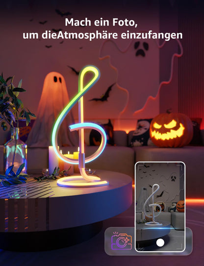 Lepro AI Smart Tischlampe TB2, Personalisierter KI-Lichtdesigner, Musik Sync/APP Sprachsteuerung Tischleuchte, Table Lampe Dimmbar, RGB+IC-Technologie, Kompatibel mit Alexa/Google, Keine Fernbedienung