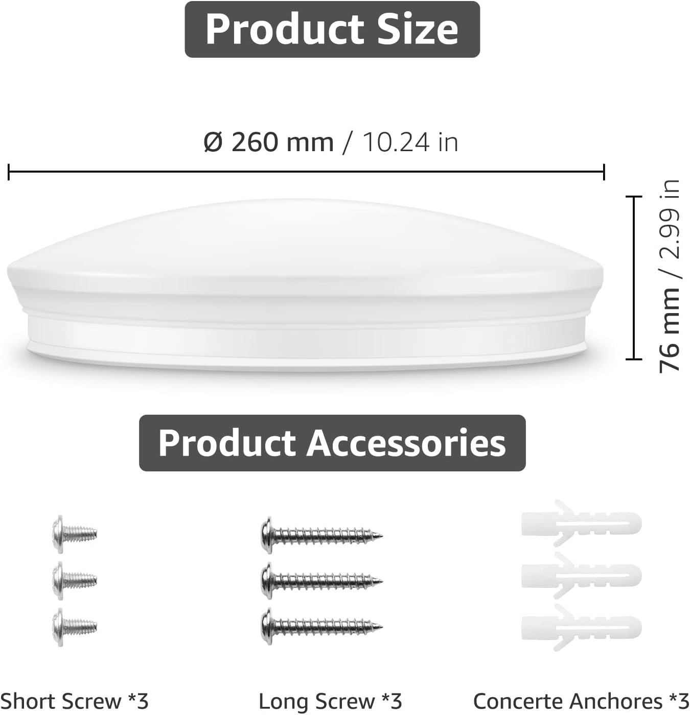 Lepro Deckenlampe 12W, LED Deckenleuchte Bad 950LM Ø26cm 5000K für Badezimmer Flur Küche Wohnzimmer Schlafzimmer Balkon Licht, Rund Kaltweiß Badezimmerlampe, LED Panel Flach Lampe, IP20 Badlampe