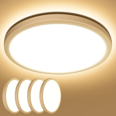 Lepro Deckenlampe 18W, IP44 Wasserfest Deckenleuchte，3000K 1800LM Badezimmer Lampe, Warmweiß Deckenleuchte Badezimmer, ideal Badezimmerlampe Decke für Bad Schlafzimmer Flur Wohnzimmer, Ø22cm, 4 Stücke