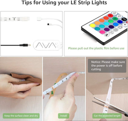 LE LED Strip 5M Alexa, RGB 150 LEDs, Smart WIFI LED Streifen Musiksteuerung, Wlan LED Band, Superhell 5050 Selbstklebend Lichtband, Lichterkette mit Fernbedienung, Kompatibel mit Alexa,App,Google Home