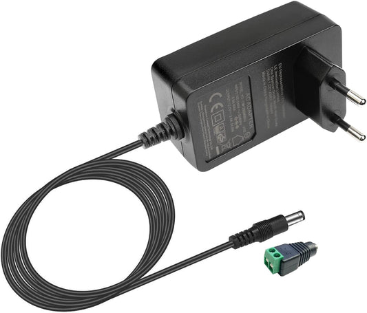 LE LED Trafo 12V Netzteil DC, LED Strip EU Stecker 12 Volt 2A Adapter Power Supply für SMD 3528/5050 LED Streifen, AC 100-240 Netzadapter, 24W Maximal Steckernetzteil, Transformator Strom für Band