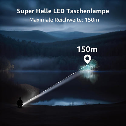 Lepro Taschenlampe LED Aufladbar, USB A-C Klein Taschenlampe Extrem Hell, 5 Lichtmodi, IPX4 Wasserdicht, Zoombare Flashlight f¨¹r Kinder, Camping, Wandern, Notf?lle (2er-Pack)