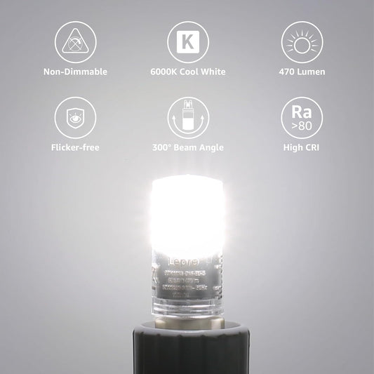 Lepro G9 LED Lampe, 3.8W 470 Lumen G9 Glühbirne, Kein Flackern und 6000k Kaltweiß G9 LED Leuchtmittel Birne Ersatz 40W G9 Halogenlampe, 300° Abstrahlwinkel, Nicht Dimmbar 5er Pack