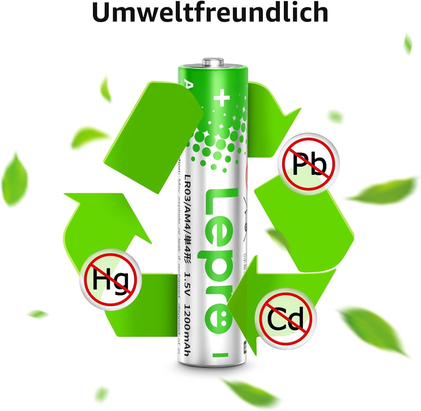 Lepro AAA Batterien, 100 Stück, Alkaline Batterie AAA mit 1.5V - Langlebig, Leistungsstark & Auslaufsicher, Ideal für Fernbedienungen, Spielzeug, Uhren, Taschenlampe UVM