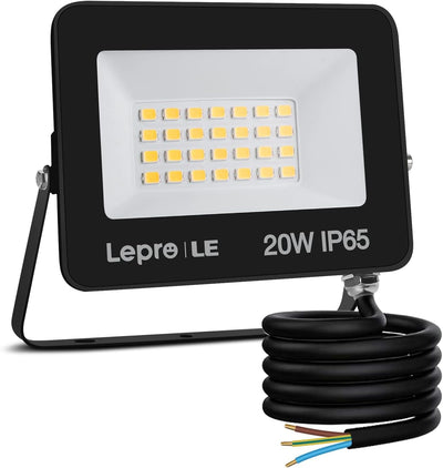 Lepro LED Strahler Außen
20W, LED Fluter Superhell
1700LM, LED Außenstrahler
5000K KaltweiB IP65
Wasserfest Aussenstrahler,
Aussenlampe für Hinterhof,
Auffahrt, Türen, Garage, Flur,
Garten [Energieklasse F]